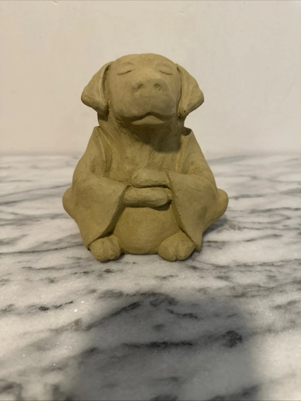 Meditating Dog garden Statue - Tan